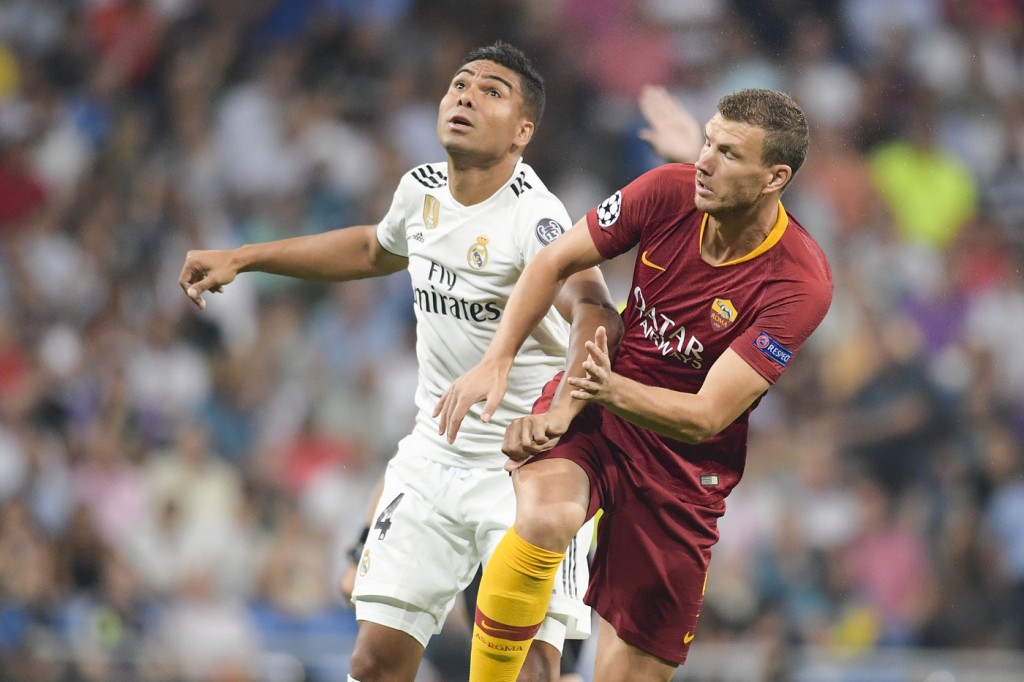 Dzeko Casemiro Real Madrid vs AS Roma -  Uefa Champions League 2018 2019