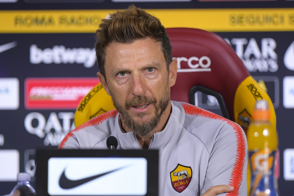 AS Roma, conferenza stampa dell'allenatore Eusebio Di Francesco