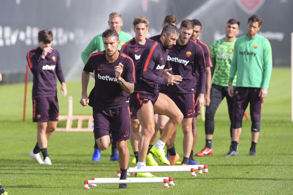 Sessione di allenamento dell'AS Roma