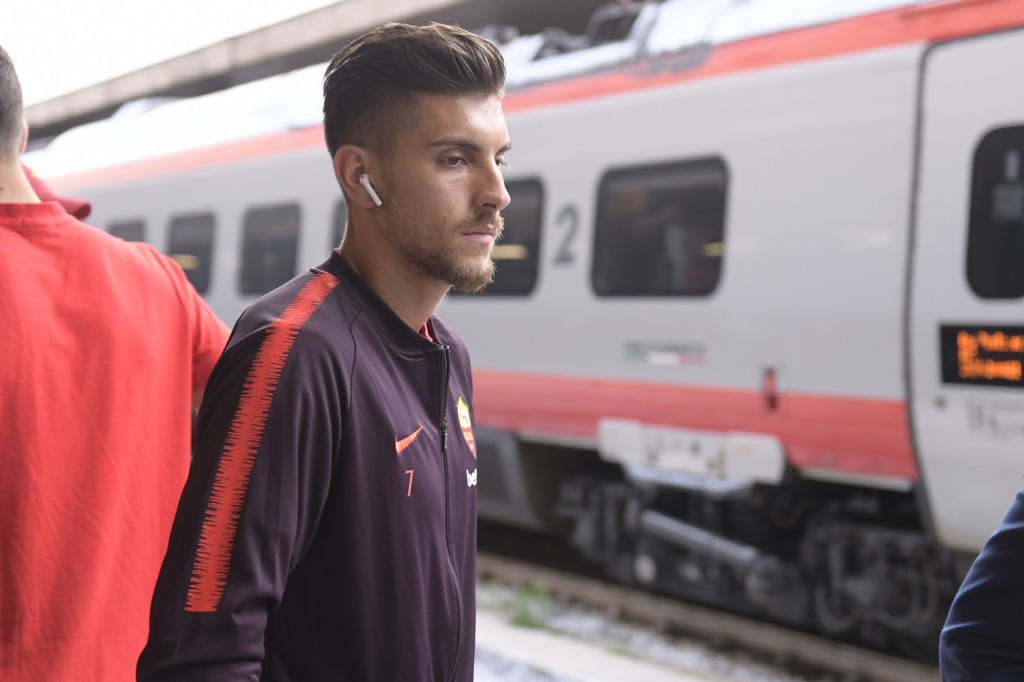 Pellegrini L'AS Roma in viaggio verso Firenze