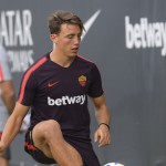 Luca Pellegrini Trigoria, sessione di allenamento dell'AS Roma