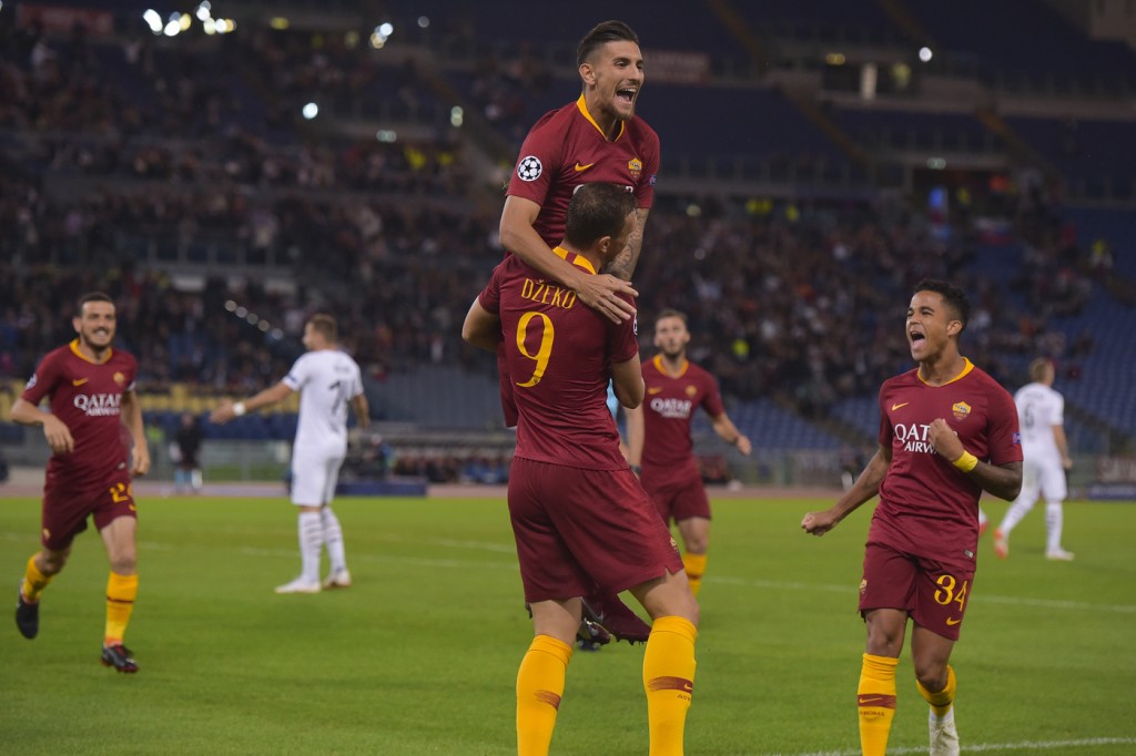 Dzeko Pellegrini Kluivert Roma vs Viktoria Plzen - Uefa Champions League 2018/2019