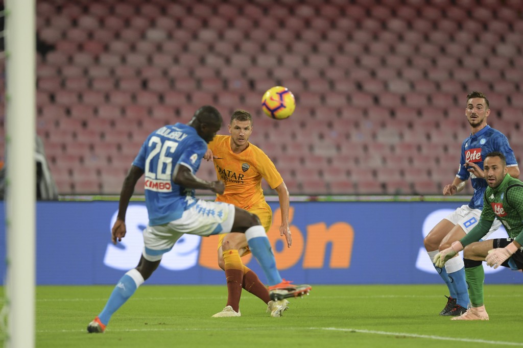 Dzeko koulibaly Napoli vs Roma - Serie A Tim 2018/2019