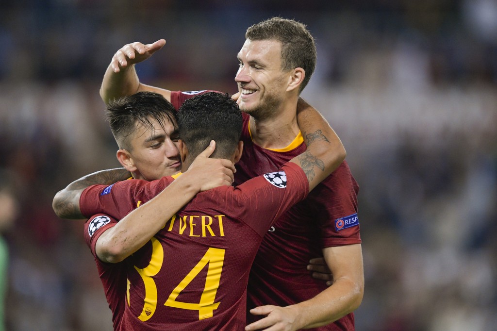 Kluivert under Dzeko Roma_Plzen6