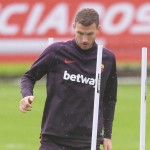 Dzeko Trigoria, sessione di allenamento dell'AS Roma
