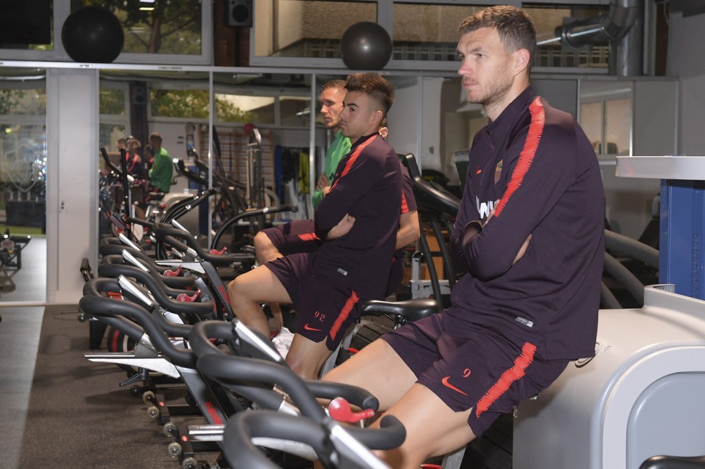 trigoria_allenamento_dzeko_elshaarawy_olsen_palestra