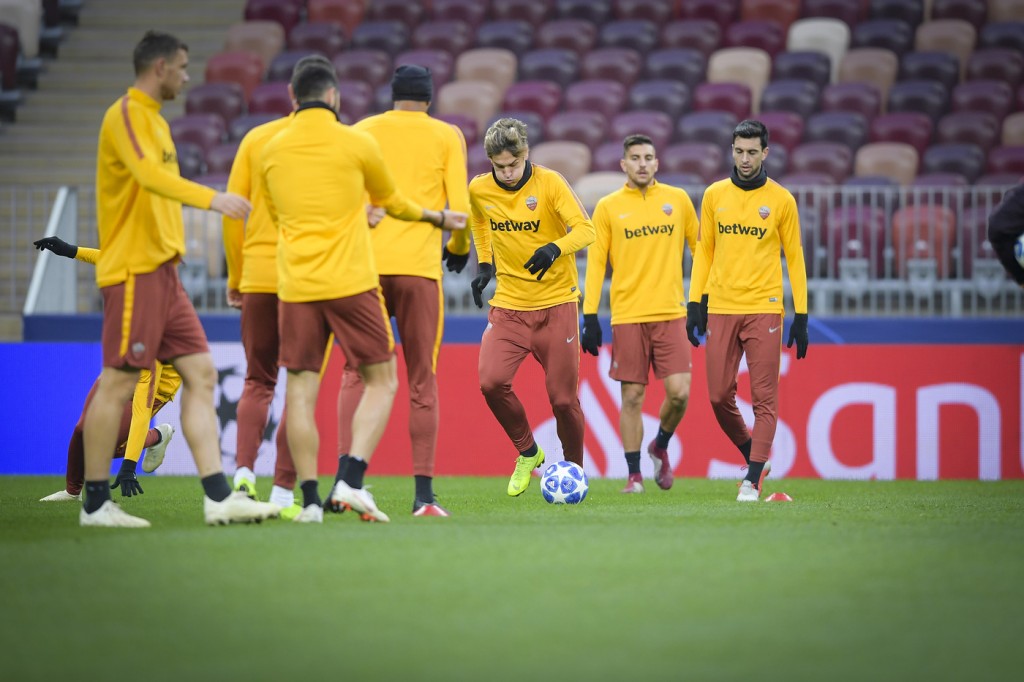 Uefa Champions League - AS Roma in allenamento a Mosca