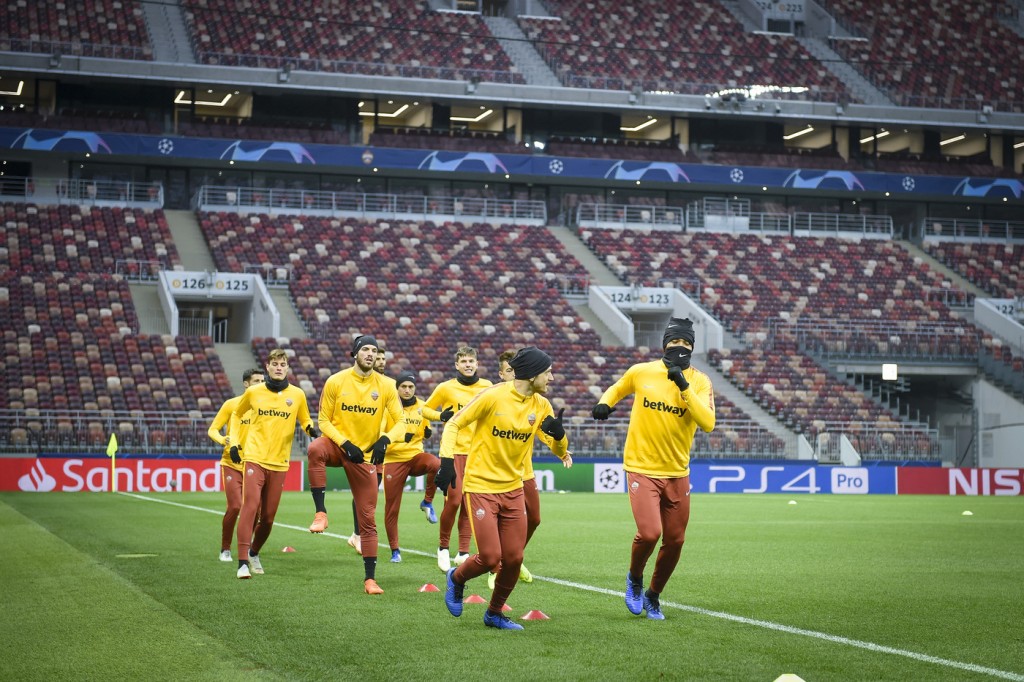 Uefa Champions League - AS Roma in allenamento a Mosca