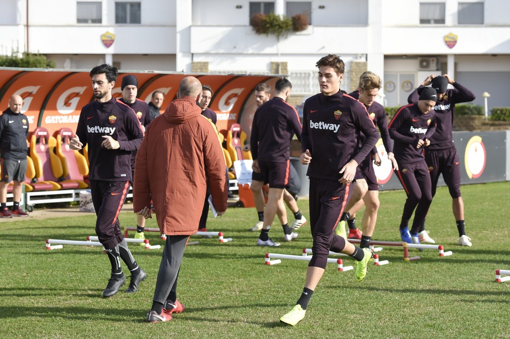 AS Roma, seduta di allenamento mattutina al Centro sportivo di Trigoria