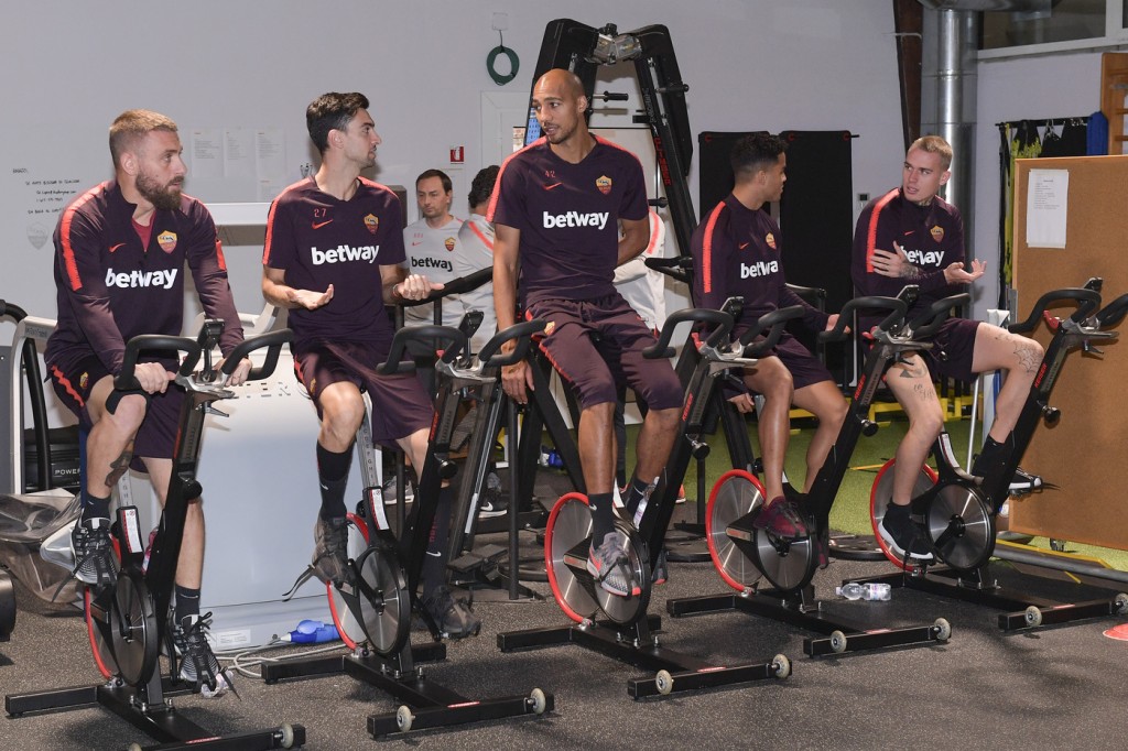 Allenamento_Palestra_Trigoria_AsRoma_Nzonzi_Pastore_DeRossi