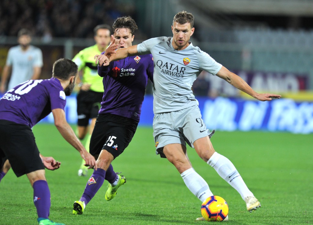 Dzeko Fiorentina vs Roma - Serie A TIM 2018/2019