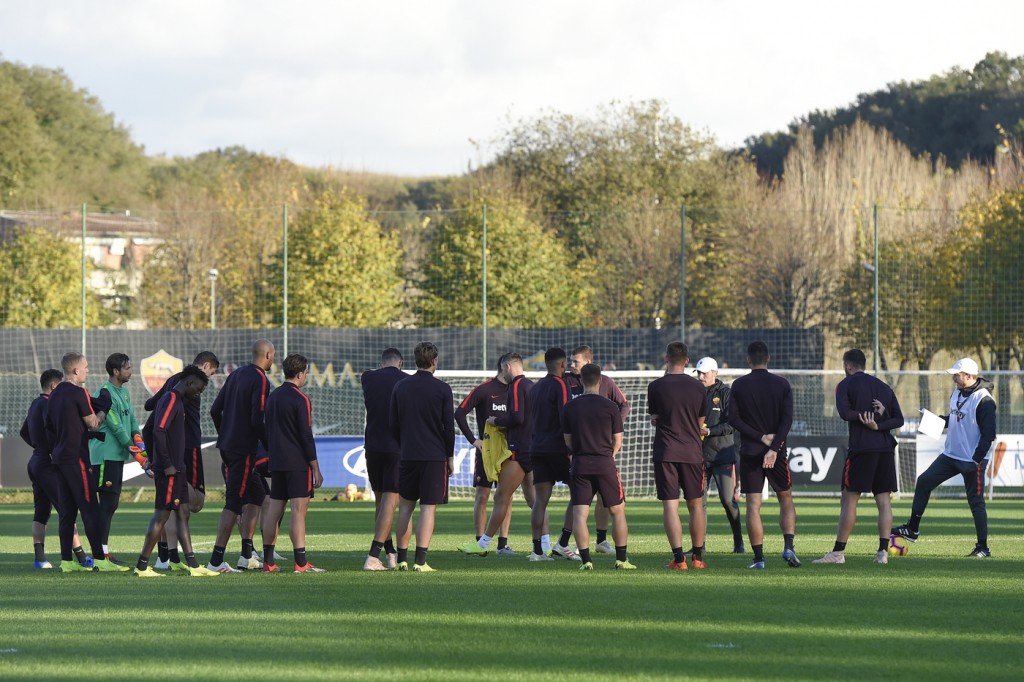 Trigoria, sessione di allenamento dell'AS Roma