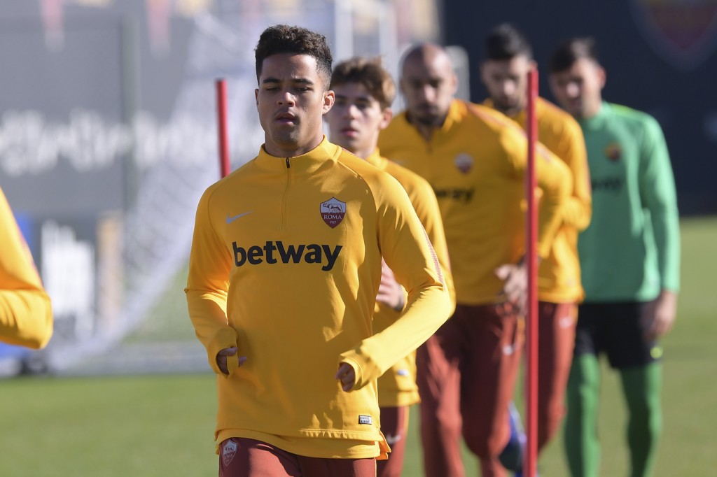 AsRoma_rifinitura_Champions League_Trigoria_Kluivert
