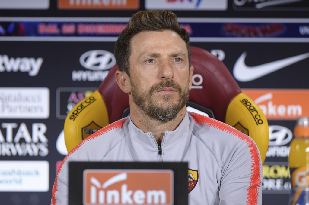 AS Roma, conferenza stampa dell'allenatore Eusebio Di Francesco