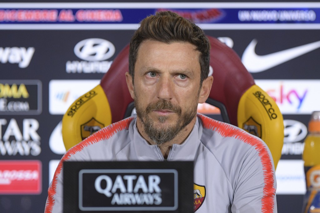 AS Roma, conferenza stampa dell'allenatore Eusebio Di Francesco