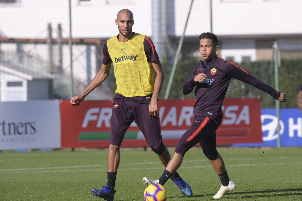 Nzonzi Kluivert AS Roma, allenamento a Trigoria