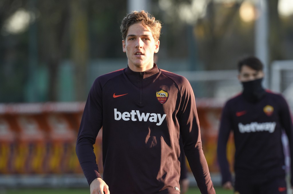 zaniolo Trigoria, sessione di allenamento dell'AS Roma
