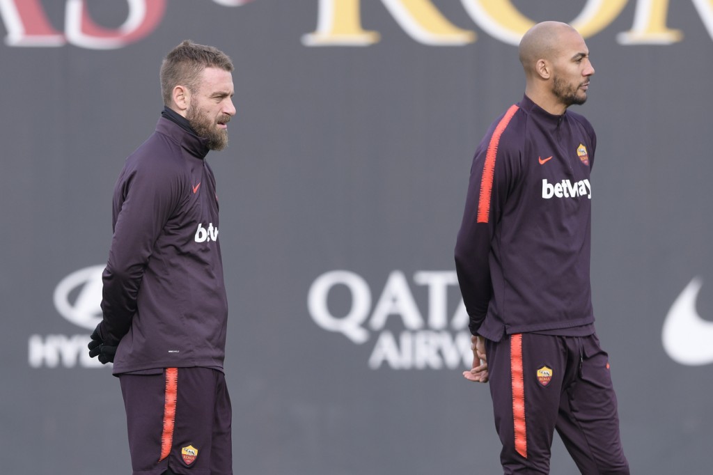 De Rossi nzonzi AS Roma, allenamento a Trigoria