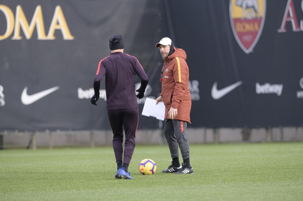 di francesco AS Roma, allenamento a Trigoria
