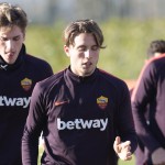 luca pellegrini As Roma, allenamento mattutino a Trigoria