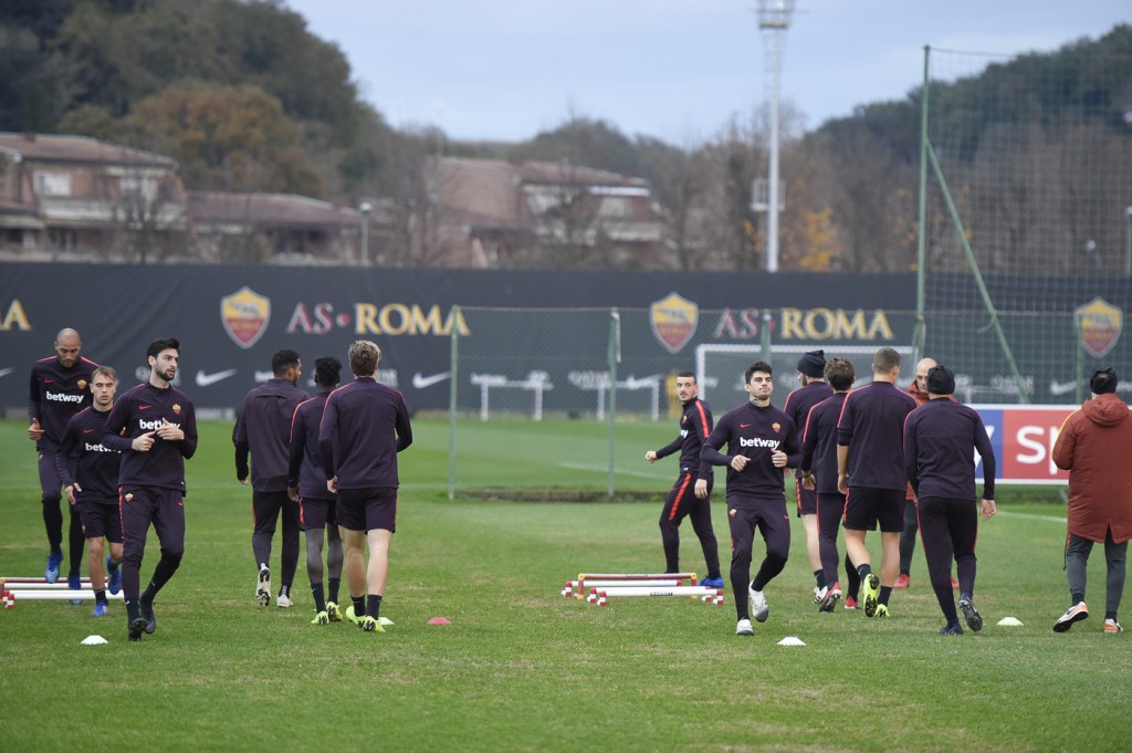 As Roma - Rifinitura in vista del match con l'Inter