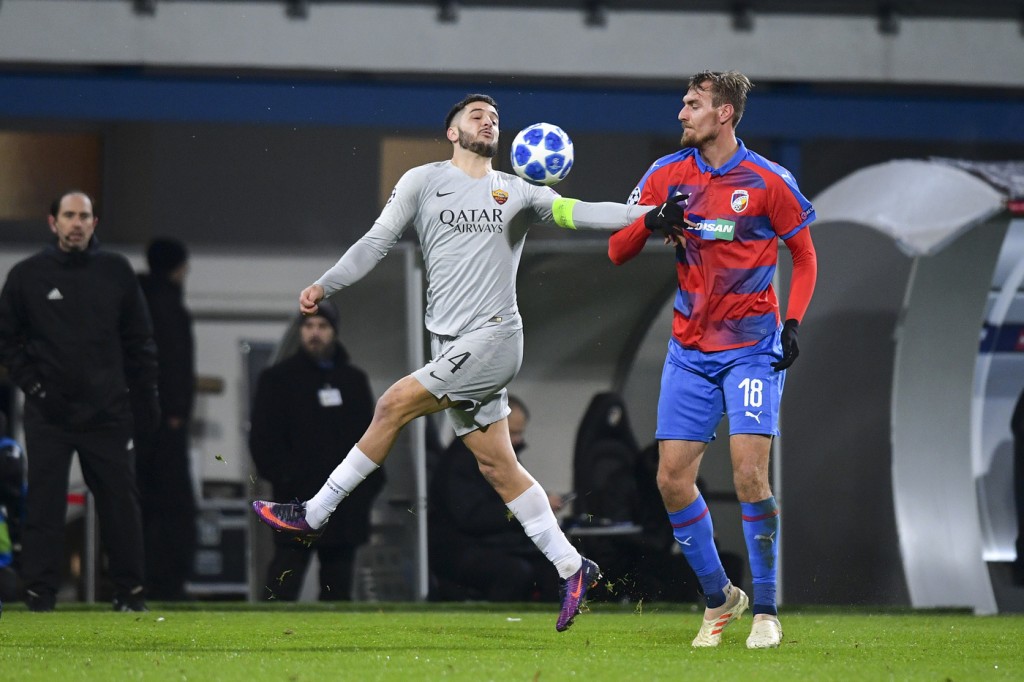 manolas Viktoria Plzen vs Roma - Uefa Champions League