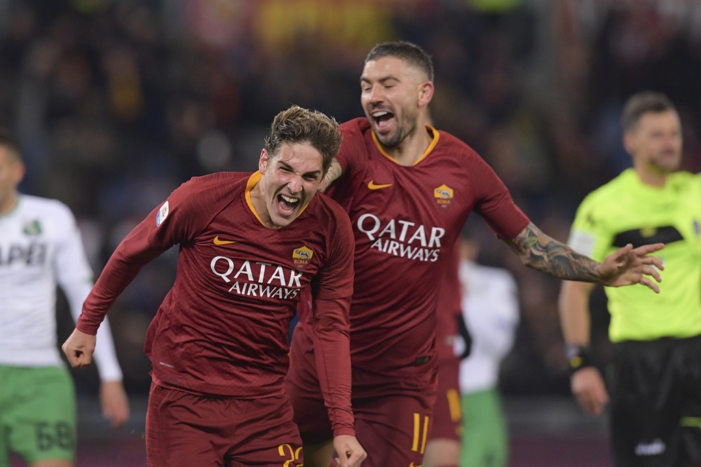 zaniolo kolarov Roma vs Sassuolo - Serie A 2018/2019
