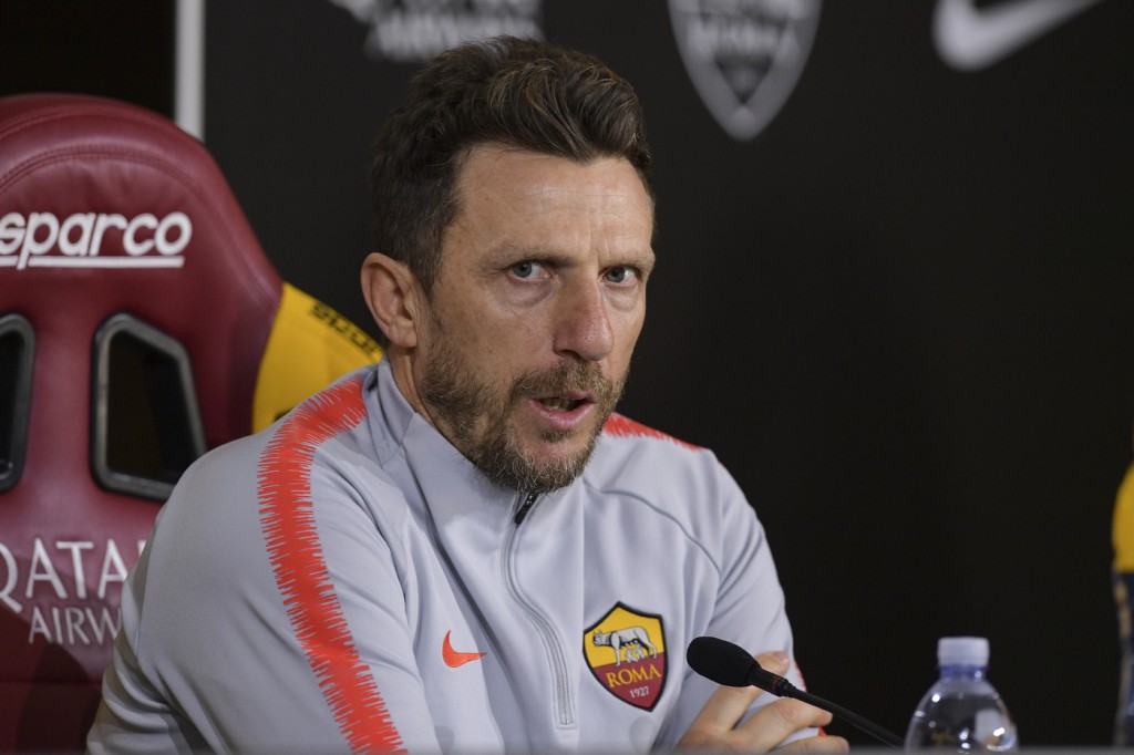 AS Roma, conferenza stampa dell'allenatore Eusebio Di Francesco