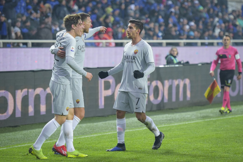 Dzeko Zaniolo Pellegrini Atalanta-Roma6