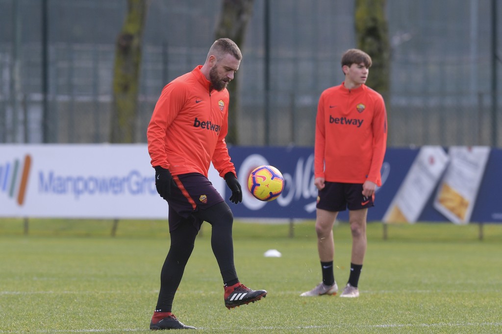 De Rossi AS Roma, seduta di allenamento al Centro sportivo di Trigoria