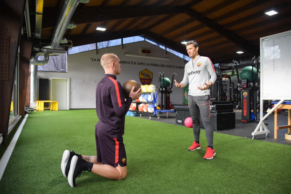 Karsdorp AS Roma, allenamento a Trigoria