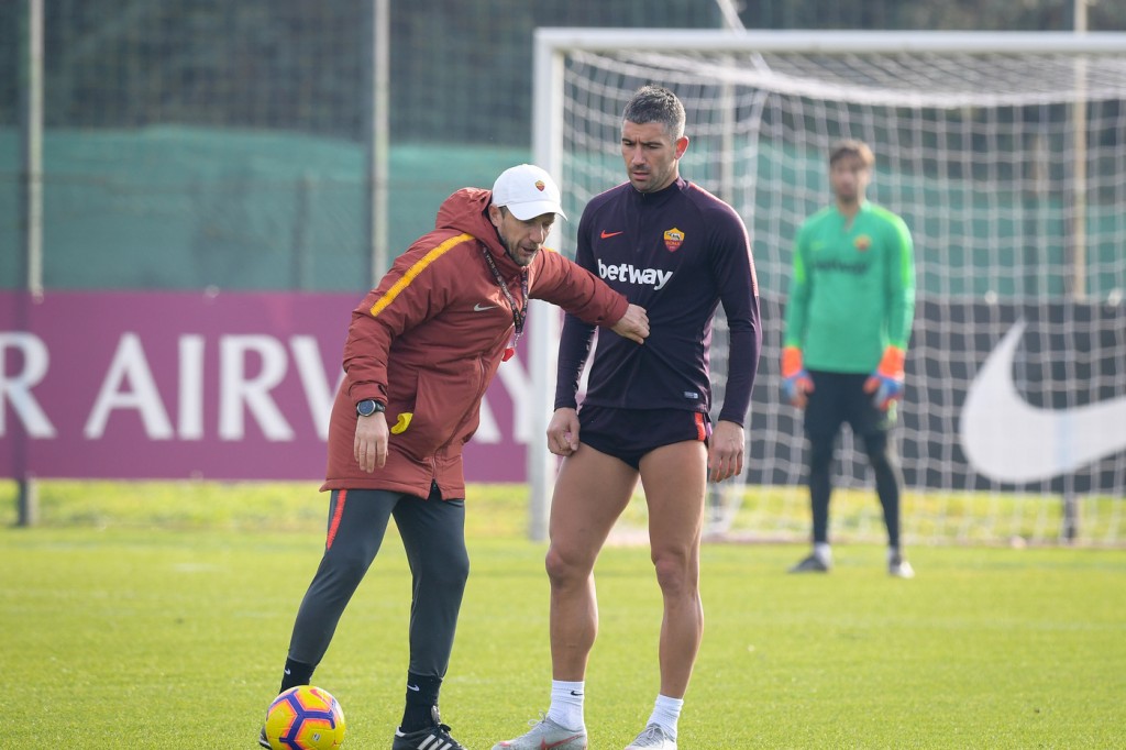 Di Francesco Kolarov AS Roma, allenamento a Trigoria