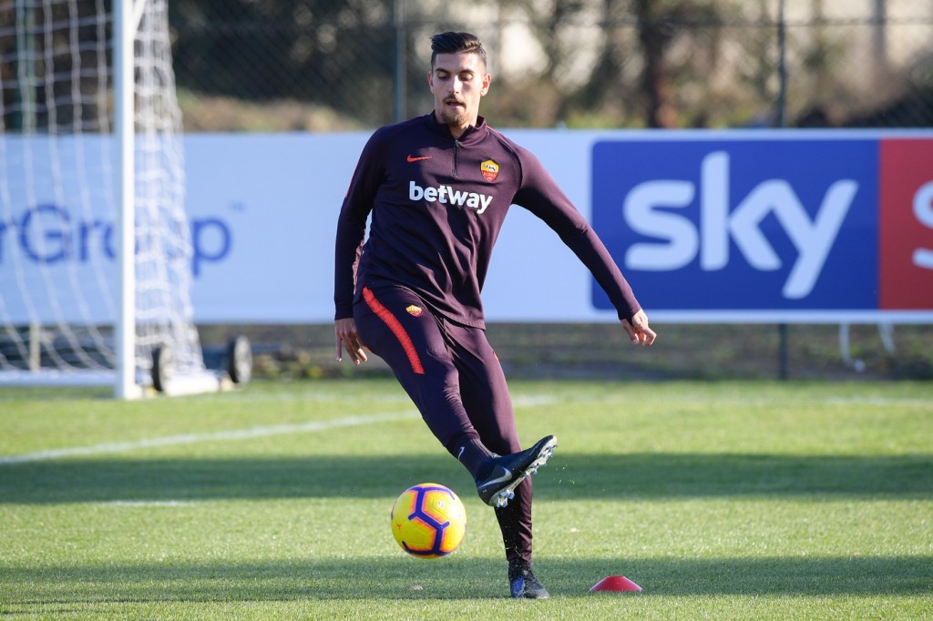 Pellegrini AS Roma, allenamento a Trigoria