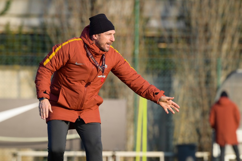 Di Francesco AS Roma, allenamento a Trigoria