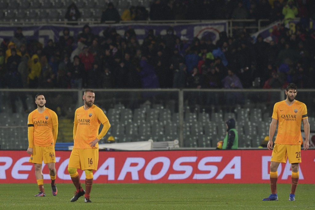 De Rossi Fazio Manolas Fiorentina vs Roma - Coppa Italia 2018/2019