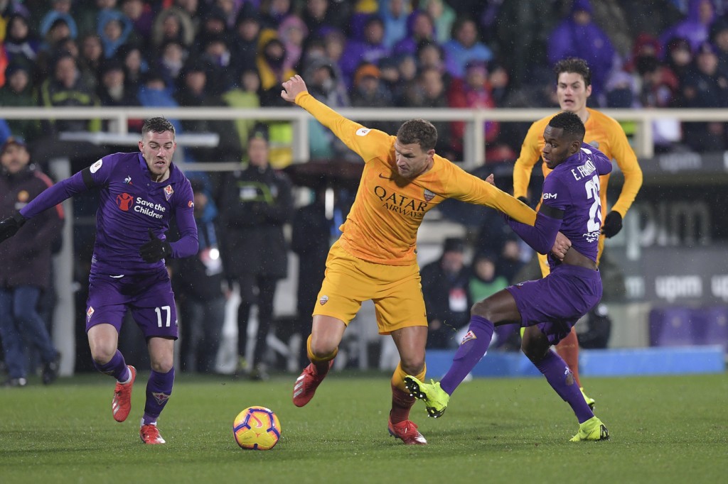 Dzeko Fiorentina vs Roma - Coppa Italia 2018/2019