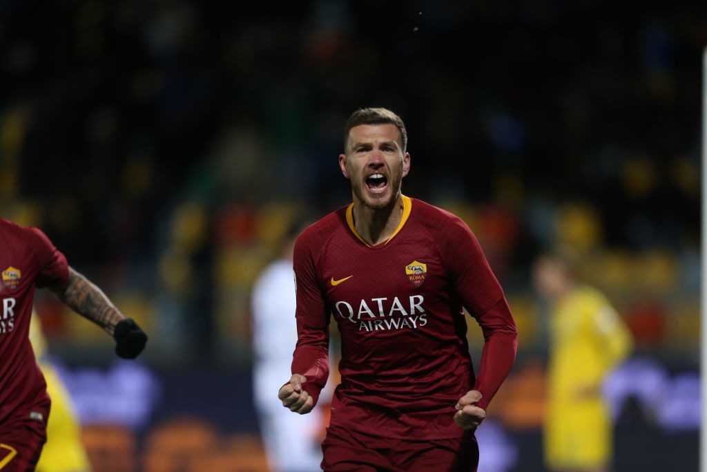dzeko Frosinone Calcio v AS Roma - Serie A