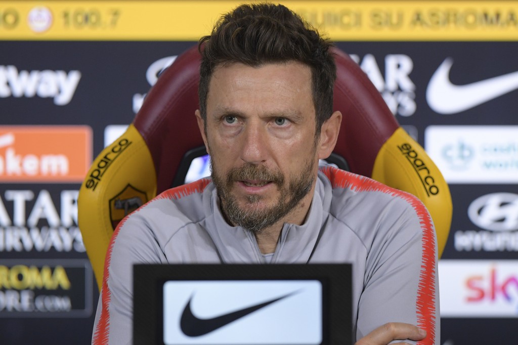 AS Roma, conferenza stampa dell'allenatore Eusebio Di Francesco