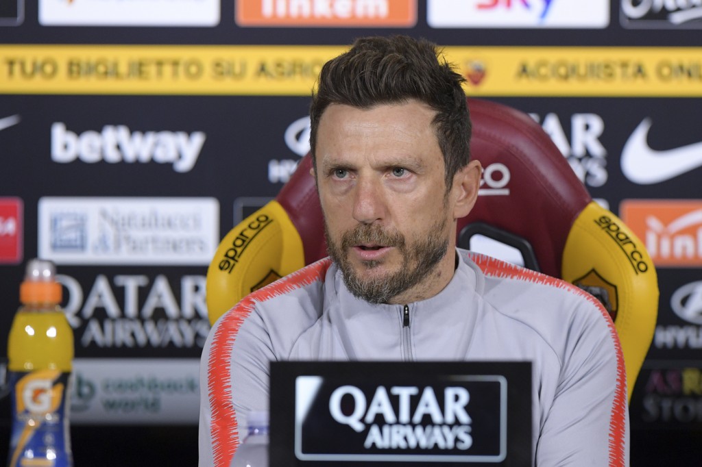 AS Roma, conferenza stampa dell'allenatore Eusebio Di Francesco