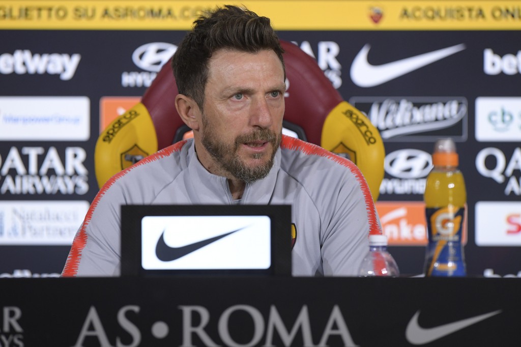 AS Roma, conferenza stampa dell'allenatore Eusebio Di Francesco