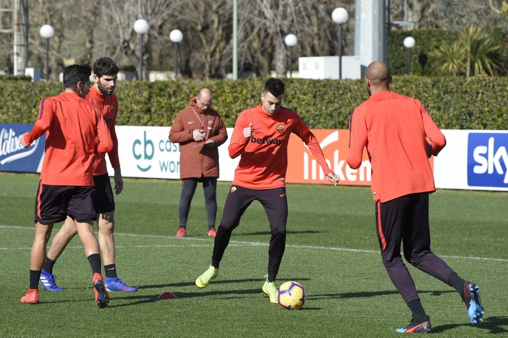 El Shaarawy Trigoria, sessione di allenamento dell'AS Roma