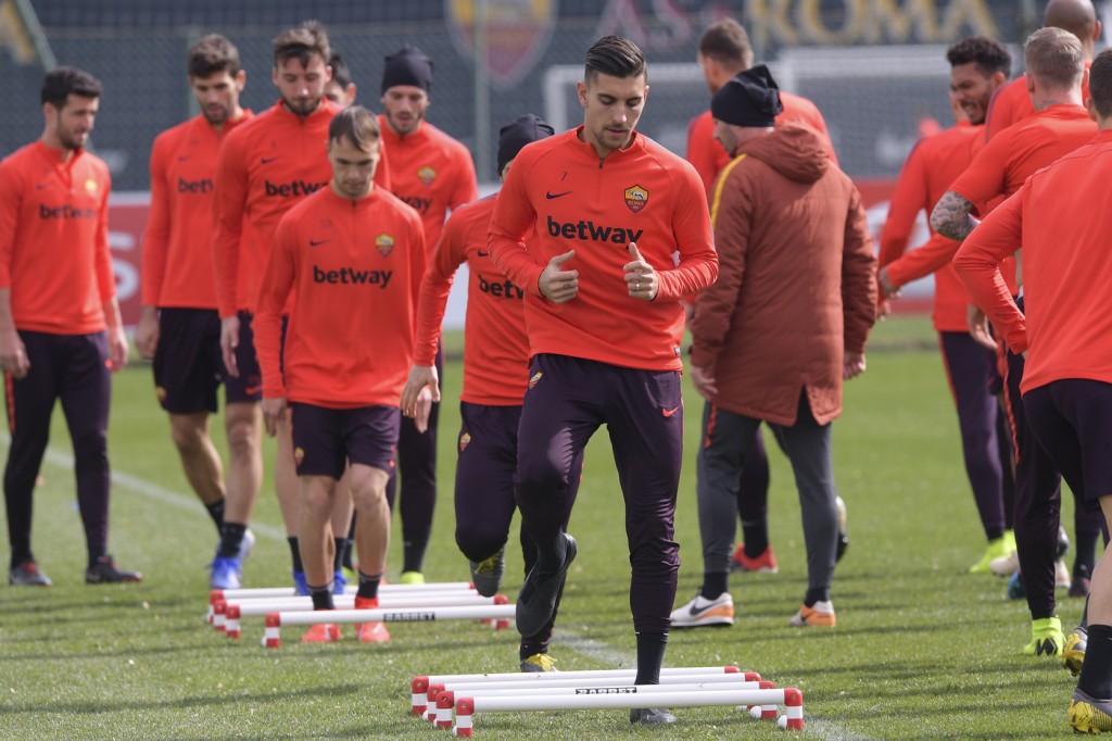 Pellegrini AS Roma, allenamento mattutino a Trigoria