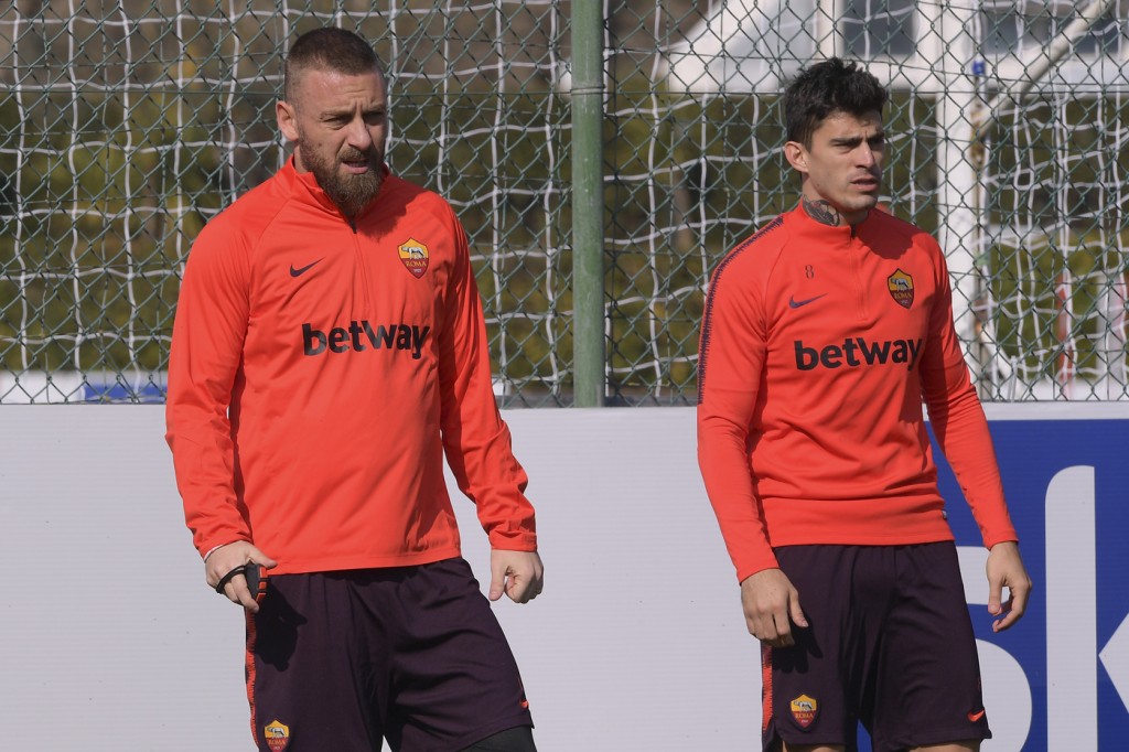 De Rossi Perotti Sessione di allenamento dell'AS Roma