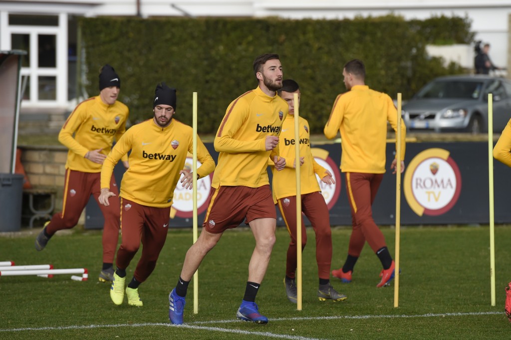 Cristante Champions League, sessione di allenamento dell'AS Roma