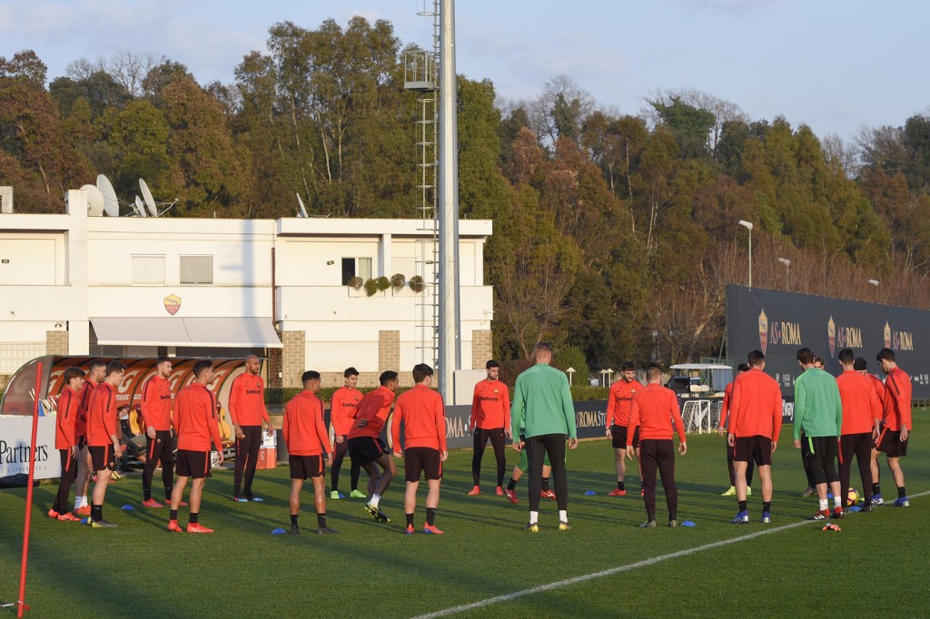 AS Roma, allenamento pomeridiano a Trigoria