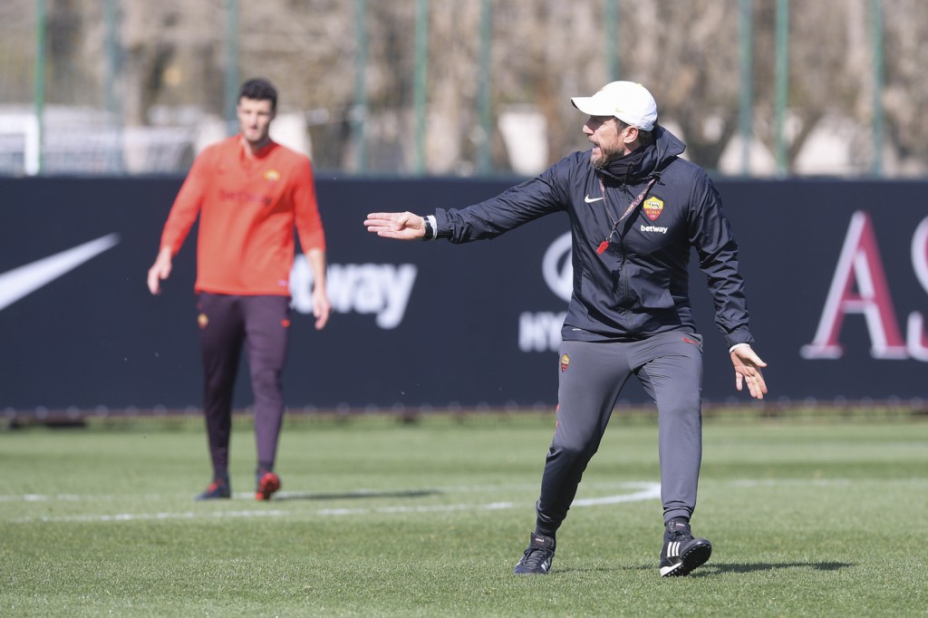 di francesco AS Roma, sessione di allenamento in vista del derby