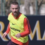 de rossi AS Roma, sessione di allenamento in vista del derby