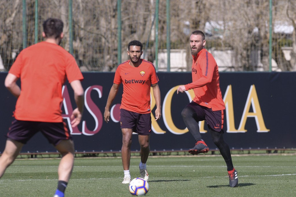 AS Roma, sessione di allenamento in vista del derby