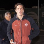 zaniolo Serie A, i giocatori della Roma arrivano a Frosinone