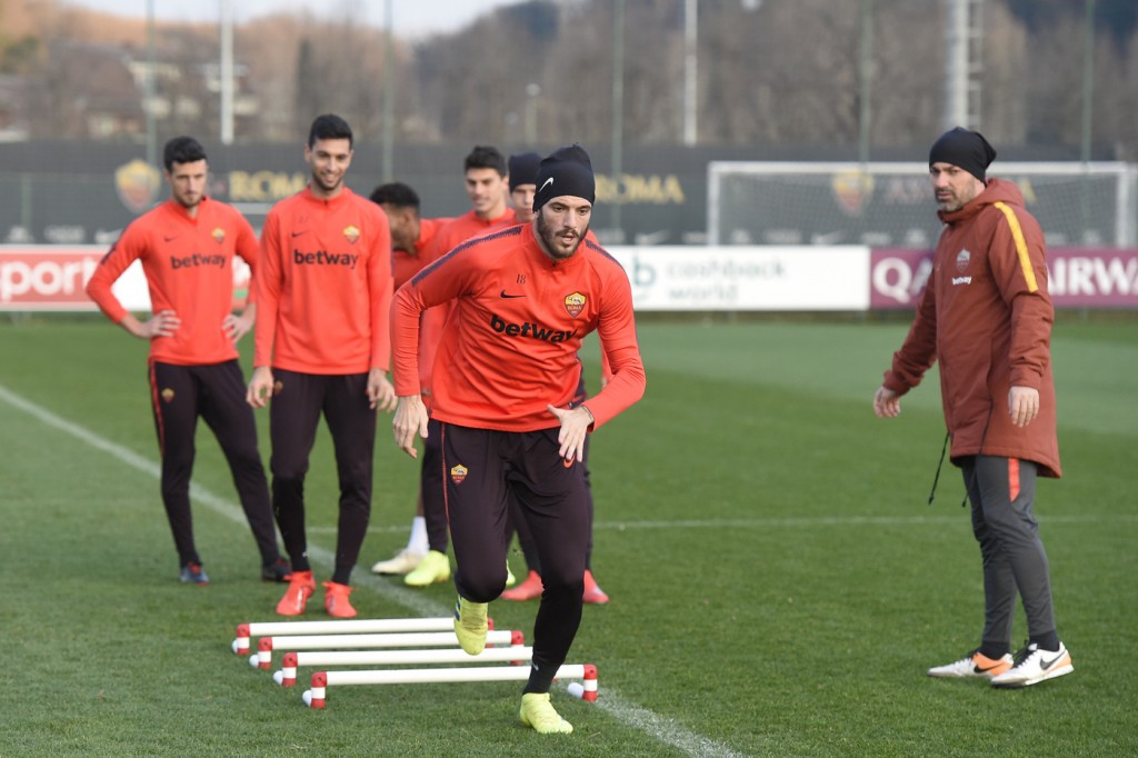 santon AS Roma, sessione di allenamento
